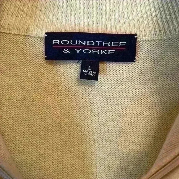 Roundtree & York Oatmeal color with a saddle brown zipper cover size L - Picture 2 of 5